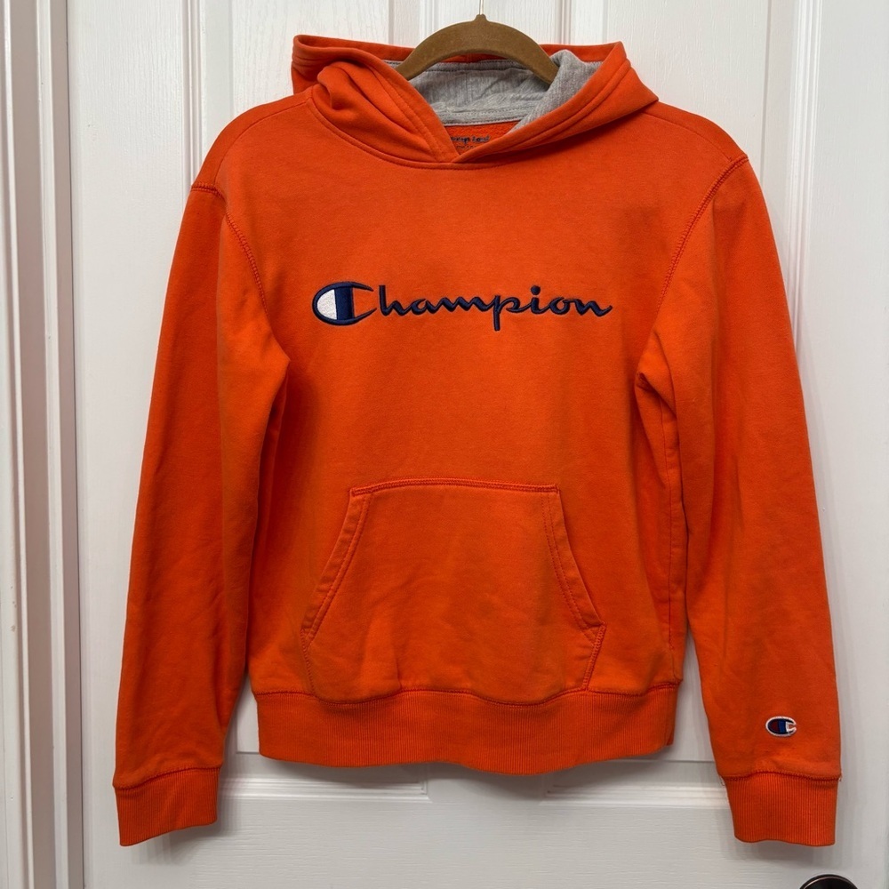 Orange Logo Hoodie | Champion Size L